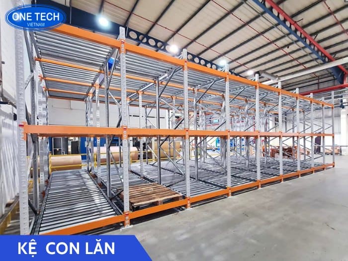 Kệ con lăn - Hoạt động với hệ thống con lăn tự động