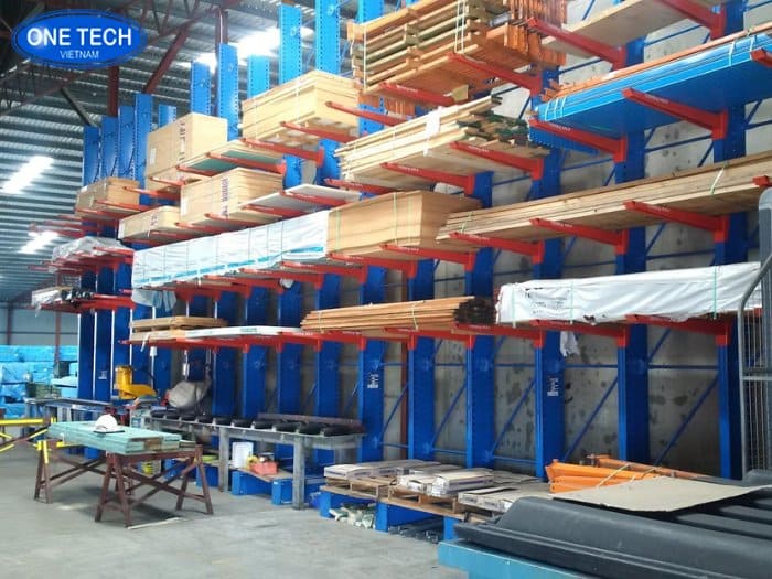 Kệ tay đỡ ứng dụng cho kho lưu trữ hàng dáng dài