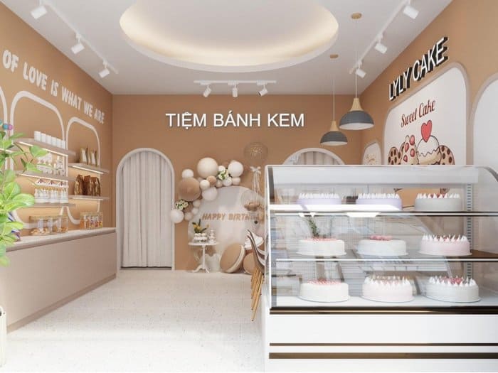 Phong cách thiết kế cửa hàng bánh ngọt Hàn Quốc