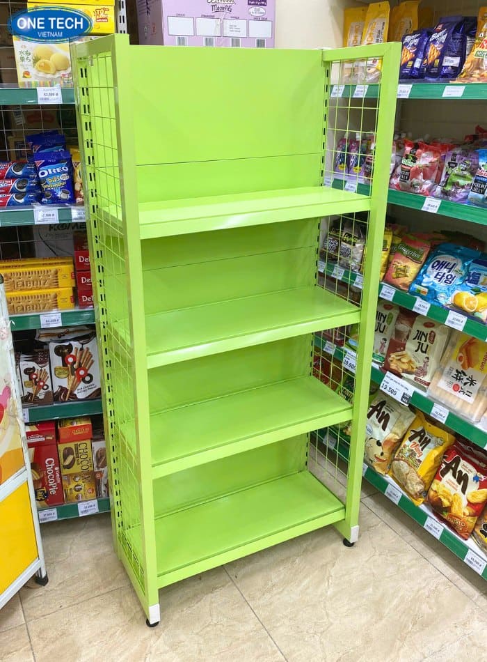 Kệ đơn 4 tầng màu xanh nổi bật