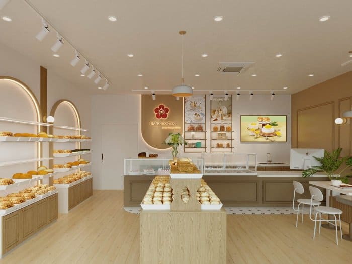 Mẫu thiết kế cửa hàng kinh doanh bánh ngọt nhỏ 17