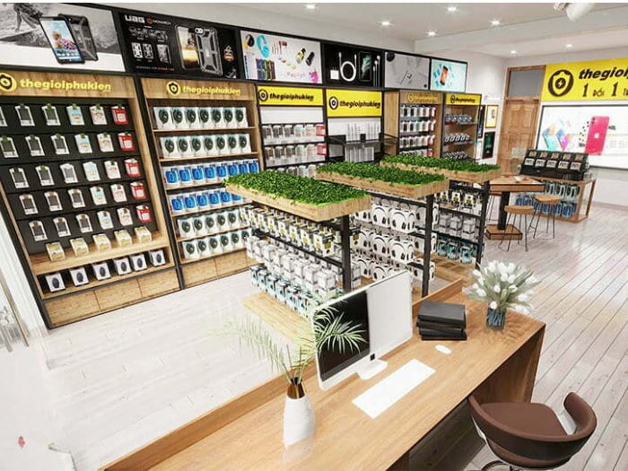 Mẫu thiết kế cửa hàng bán phụ kiện điện thoại 06