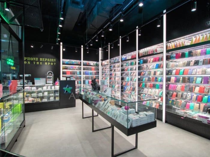 Mẫu thiết kế cửa hàng bán phụ kiện điện thoại 07