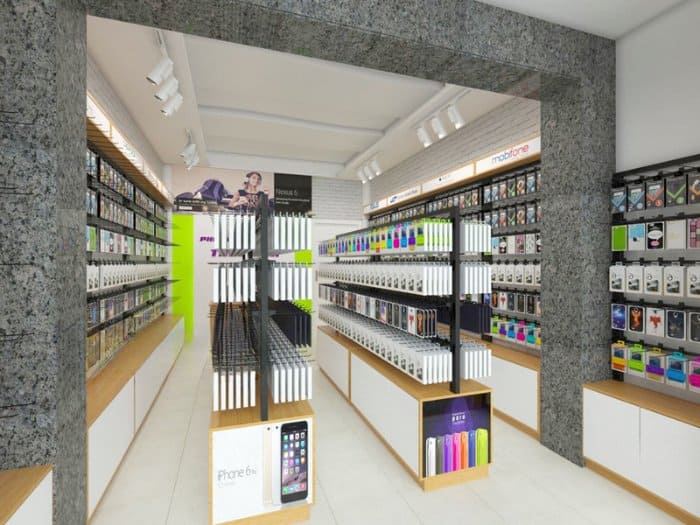 Mẫu thiết kế cửa hàng bán phụ kiện điện thoại 08