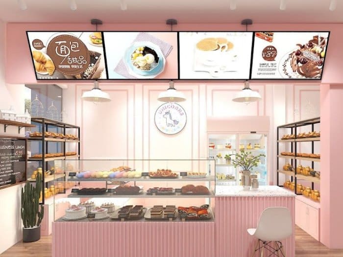 Mẫu thiết kế cửa hàng bán bánh ngọt nhỏ 05