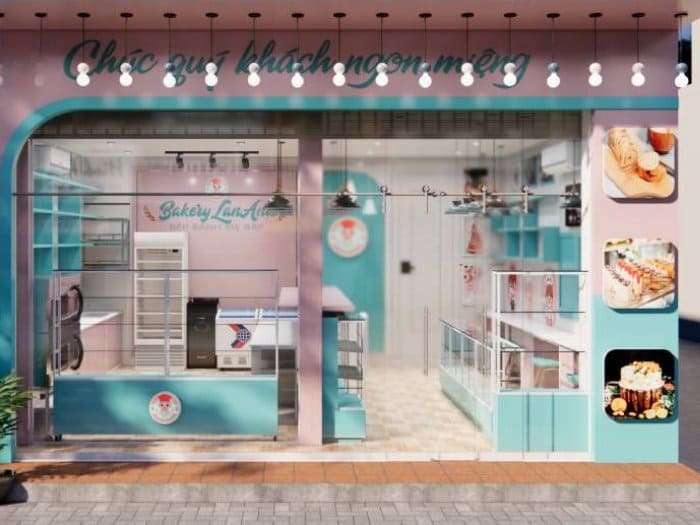 Mẫu thiết kế cửa hàng bán bánh ngọt nhỏ 08