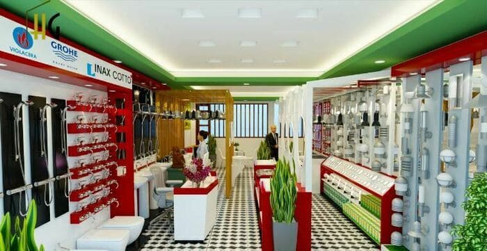 Mẫu thiết kế cửa hàng bán đồ điện nước thu hút khách