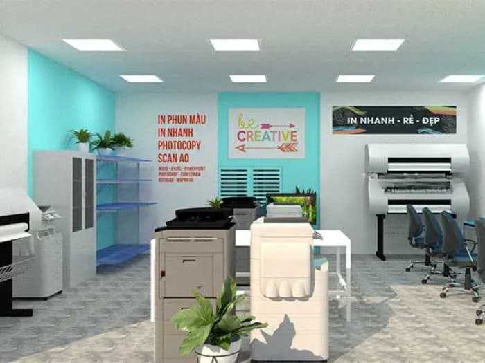 Mẫu thiết kế cửa hàng dịch vụ photocopy 12