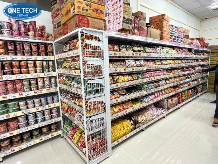 Thiết kế tích hợp giỏ mì trưng bày nhiều hàng hóa