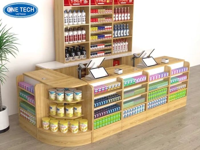 Bàn thu ngân gỗ công nghiệp