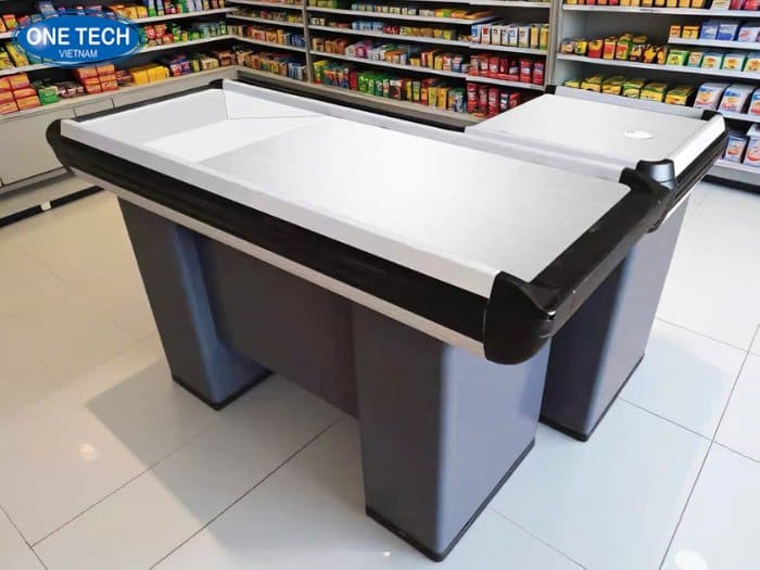 Bàn thu ngân màu ghi xám