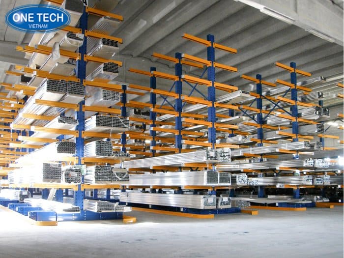 Kệ tay đỡ lưu trữ vật liệu xây dựng dạng ống dài