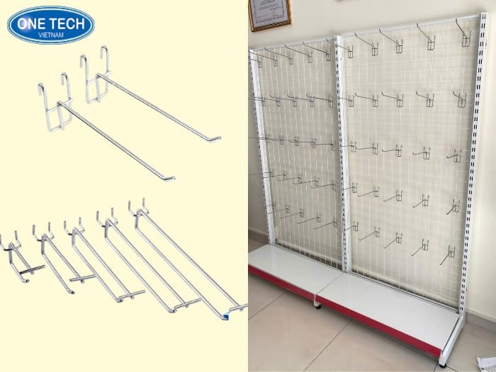 Móc treo kệ lưới siêu thị, móc mini