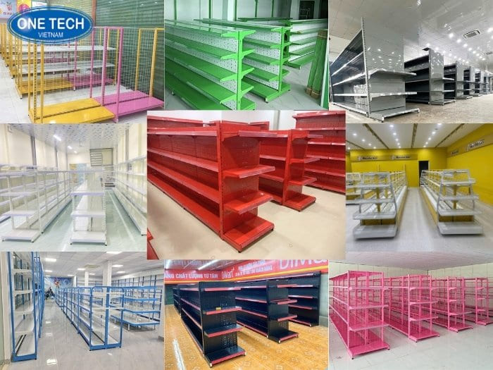 Mua kệ siêu thị sơn đỏ chất lượng tại One Tech Group