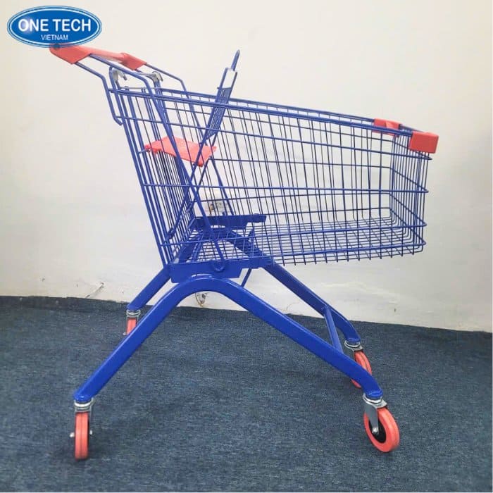Xe đẩy siêu thị sơn tĩnh điện nhiều màu bắt mắt