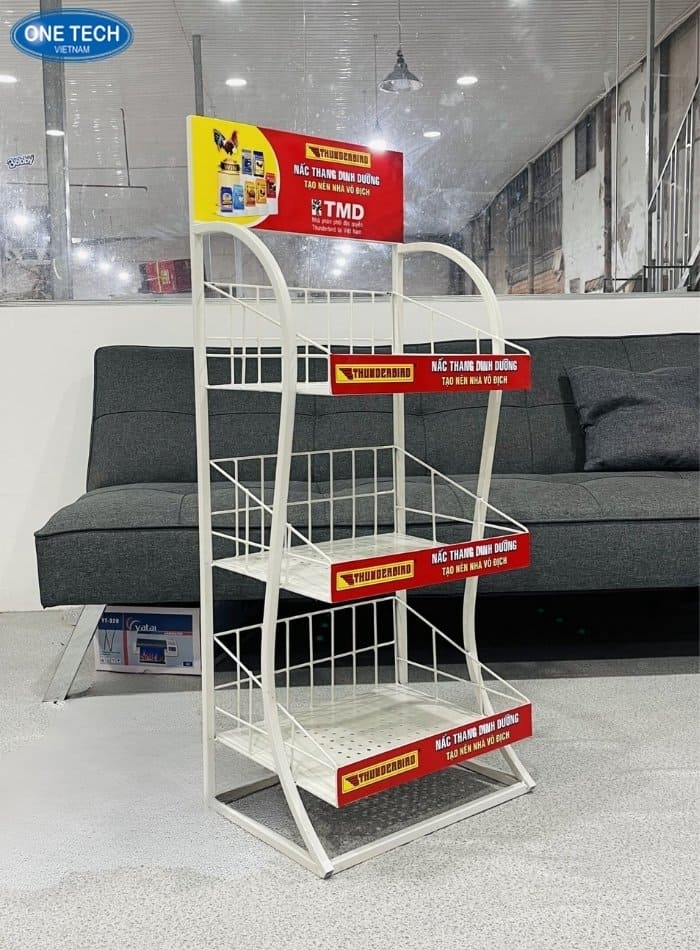 Kệ trưng bày posm 3 tầng nhỏ gọn