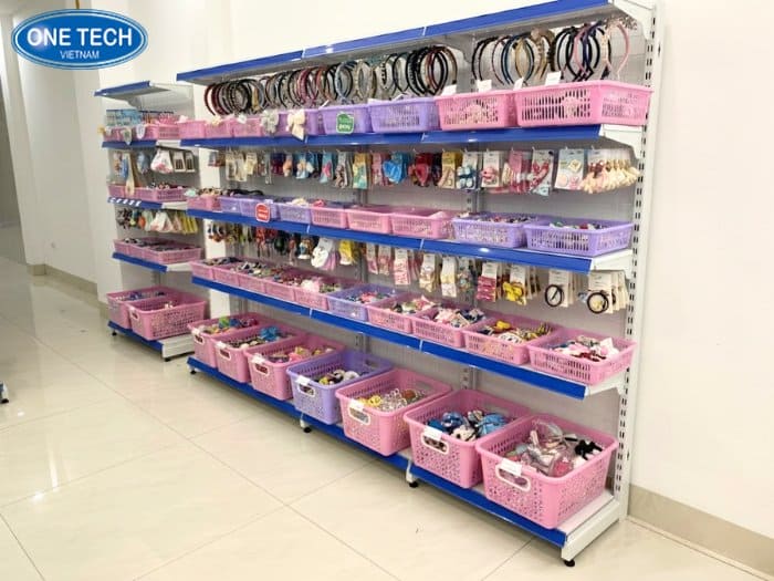 Kệ mâm tầng tôn trưng bày các loại phụ kiện tóc mini