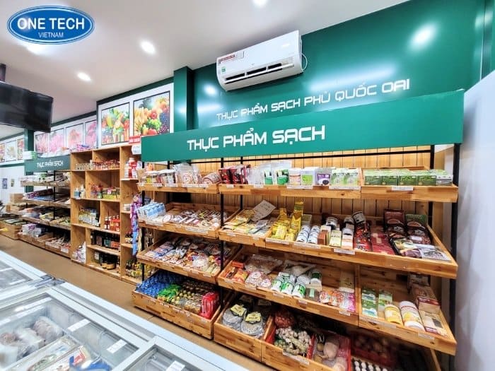 Kệ rau củ quả trưng bày sản phẩm từ thiên nhiên