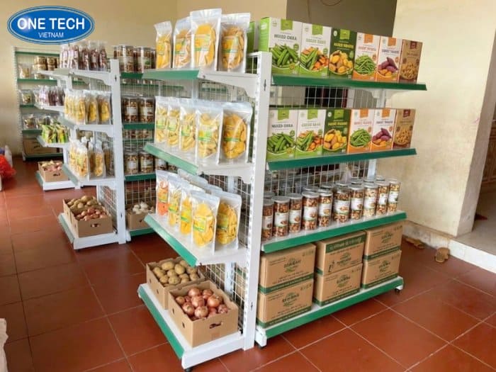 Kệ siêu thị trưng bày nông sản khô