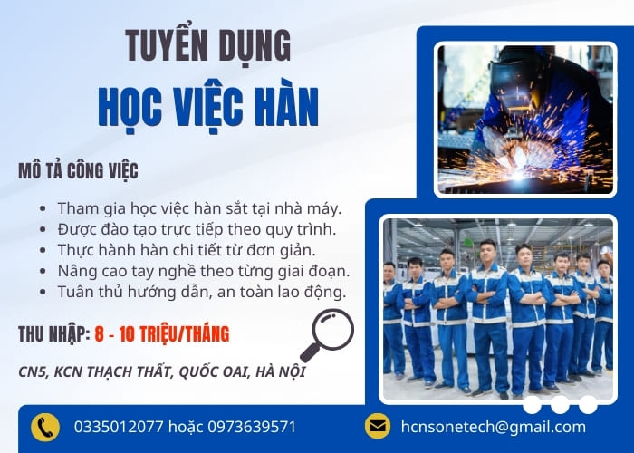 Tuyển dụng học việc hàn