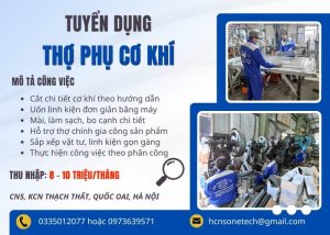 One Tech Group tuyển dụng thợ phụ cơ khí