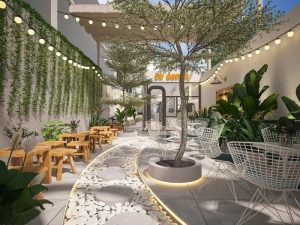 Mẫu cafe Outdoor sân vườn mang cảm giác thư thái