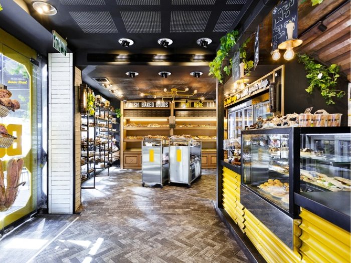 Cửa hàng bánh mì được phối màu độc đáo, thu hút