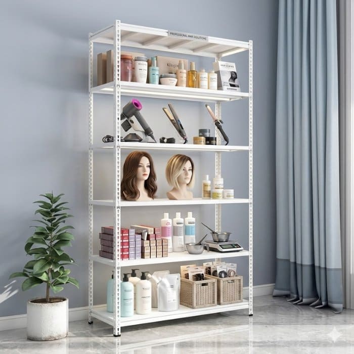 Kệ V lỗ cho cửa hàng tóc bình dân