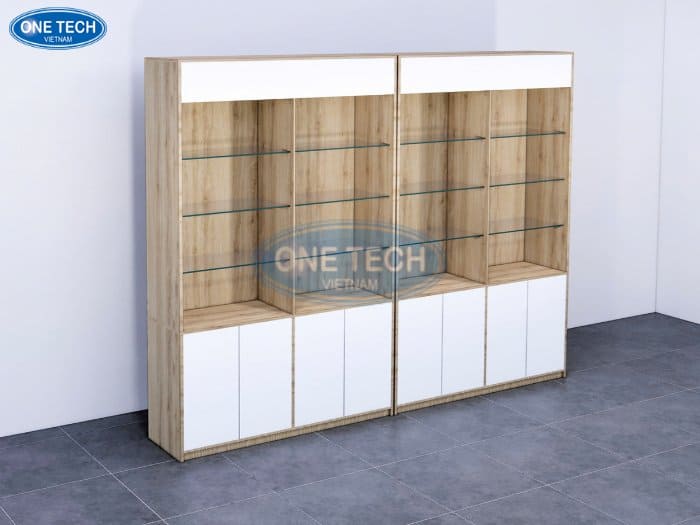 Kệ đựng thuốc tây gỗ phối kính sang trọng