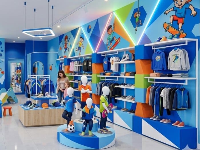 Phong cách năng động với hình vẽ hoạt hình và hệ thống đèn màu vô cùng bắt mắt