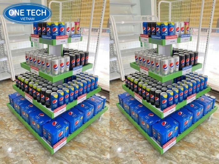 Ụ trưng bày pepsi tăng sự nổi bật cho không gian