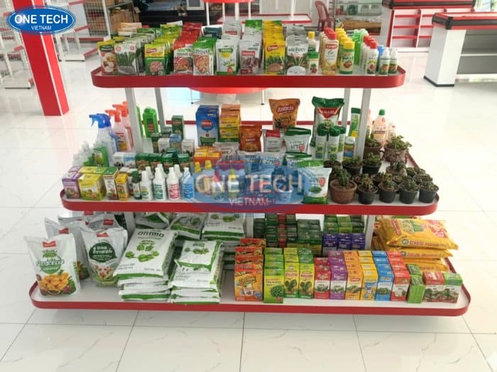 Kệ hình chữ nhật trưng bày phân bón