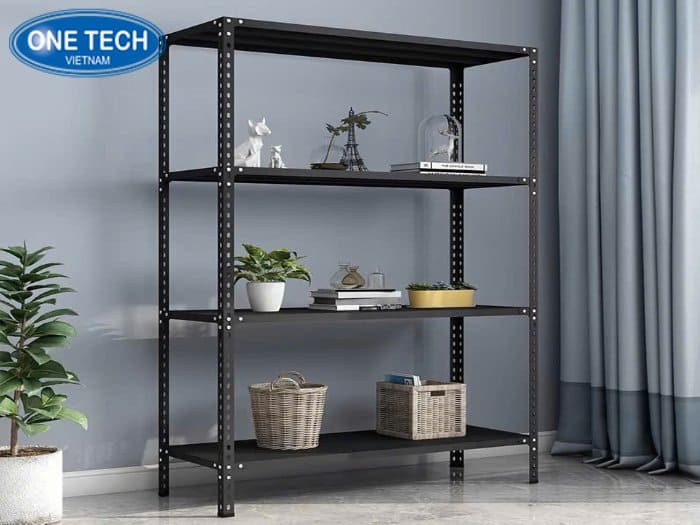 Kệ sắt màu đen thẩm mỹ, độ bền cao