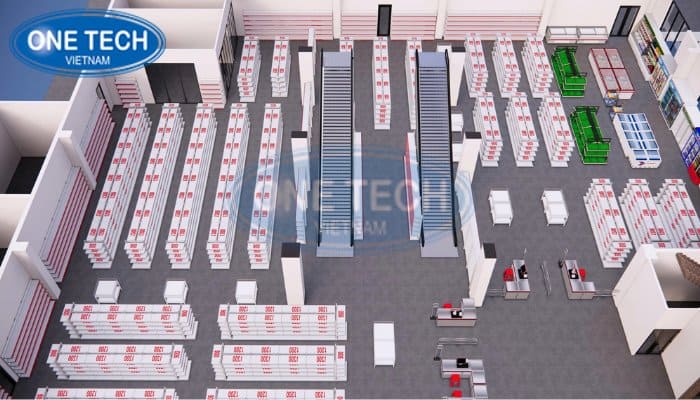 Mẫu chuyên nghiệp cho siêu thị diện tích lớn 200m2 01