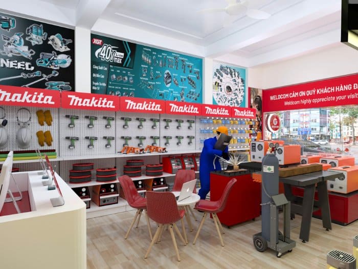 Tiêu chuẩn thiết kế cửa hàng bán đồ kim khí