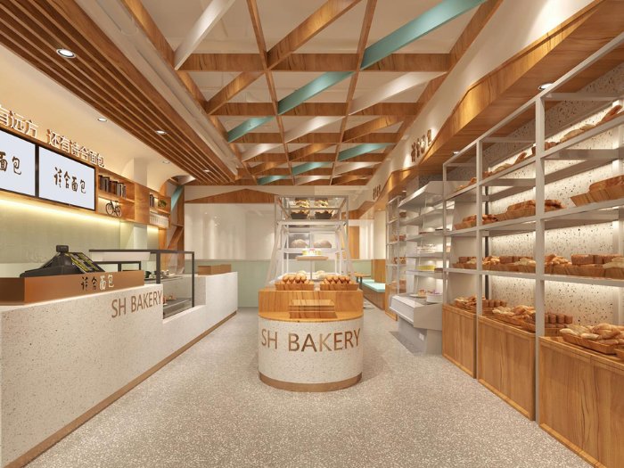 Mẫu thiết kế cửa hàng bán bánh mì 01