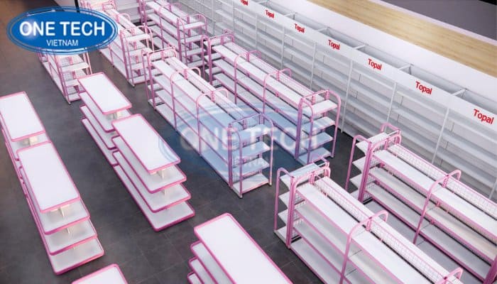 Mẫu siêu thị mini đẹp mắt với tone màu hồng 05