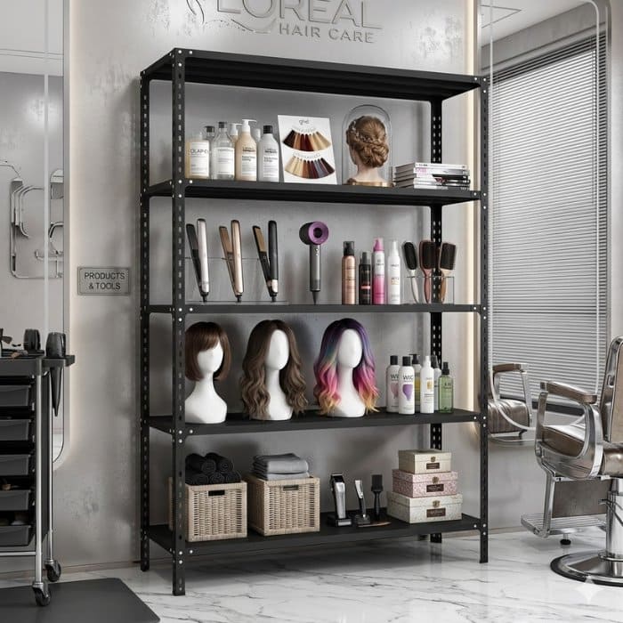 Tổng hợp mẫu kệ trưng bày trong tiệm tóc đẹp, hiện đại