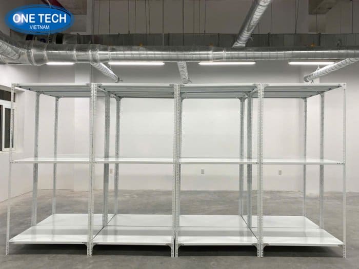 Kệ kho V lỗ 3 tầng tải thấp, giá rẻ