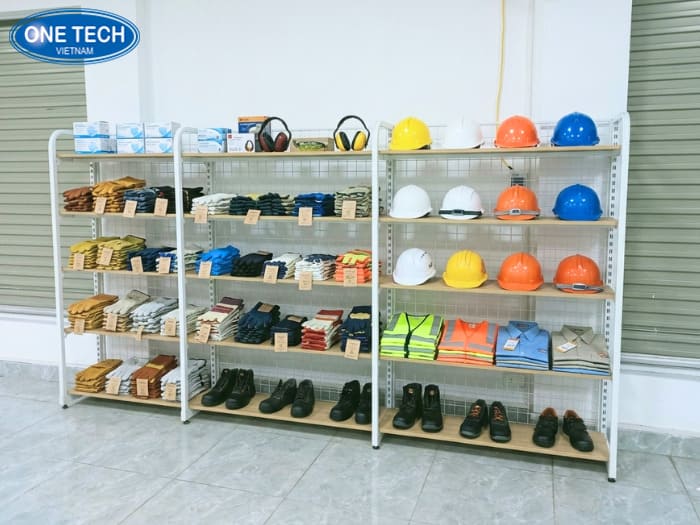 Kệ khung sắt phố gỗ trưng bày nổi bật