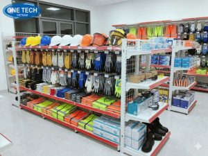 Kệ siêu thị để đồ bảo hộ phổ biến
