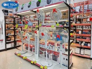 Kệ trưng bày quạt điện thiết kế chắc chắn