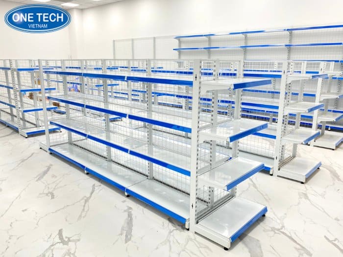 Nẹp kệ siêu thị màu xanh dương