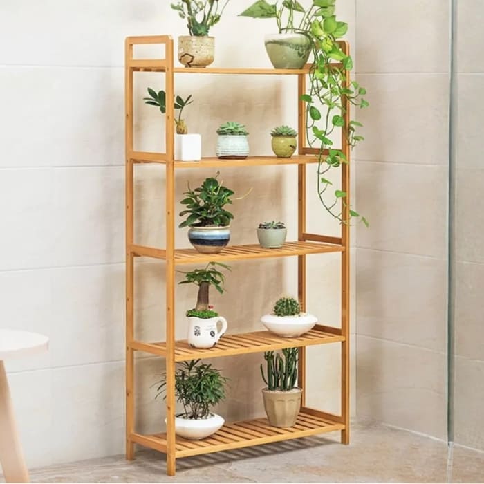 Kệ gỗ đứng để nhiều chậu bonsai