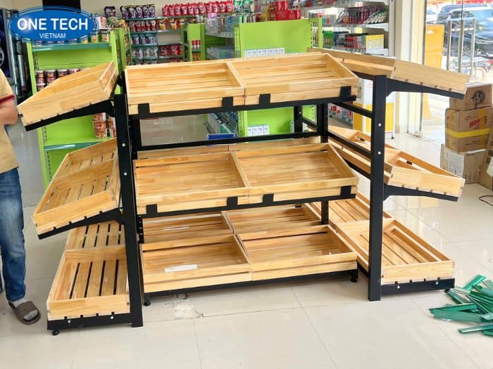 Kệ rau củ quả thông thoáng phù hợp thực phẩm tươi