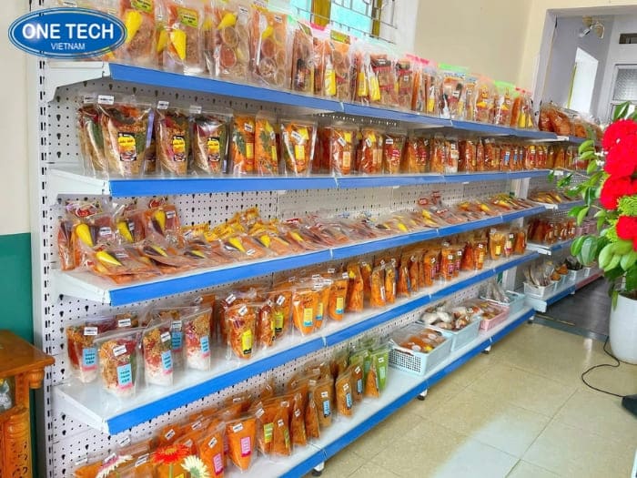 Kệ bánh tráng siêu thị mâm tôn
