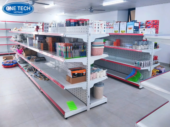 Kích thước tiêu chuẩn của các mẫu kệ màu trắng cho siêu thị