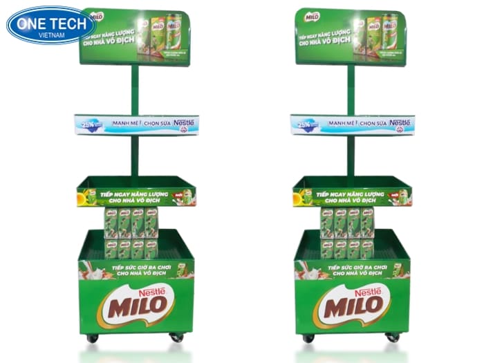Kệ mini phục vụ các chiến dịch quảng cáo sữa Milo