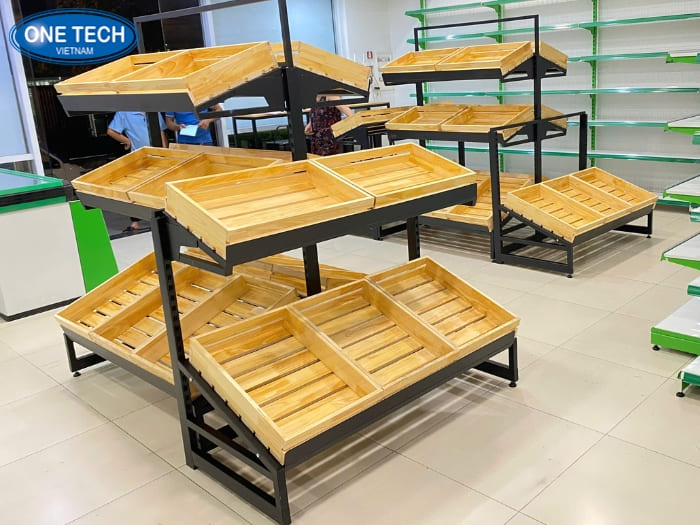 Kệ trưng bày rau củ quả 3 tầng