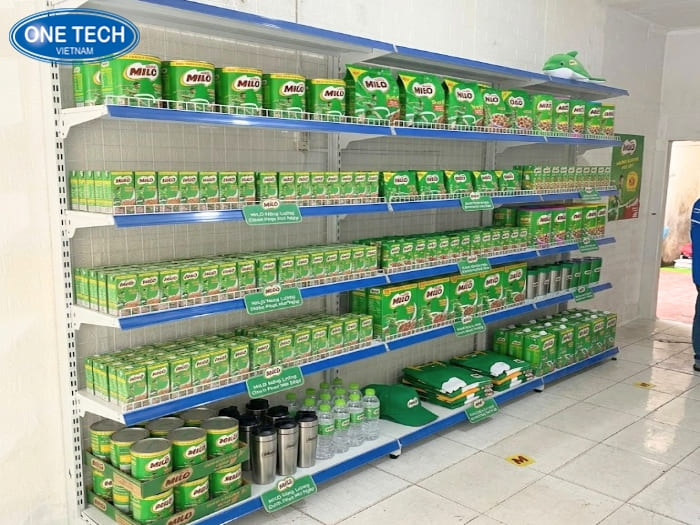 Kinh nghiệm chọn kệ trưng bày sữa milo phù hợp